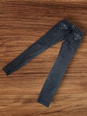 Express Denim Laboratory Y2k Black Skinny Ultra Low Rise Jeans with Lace Up Back